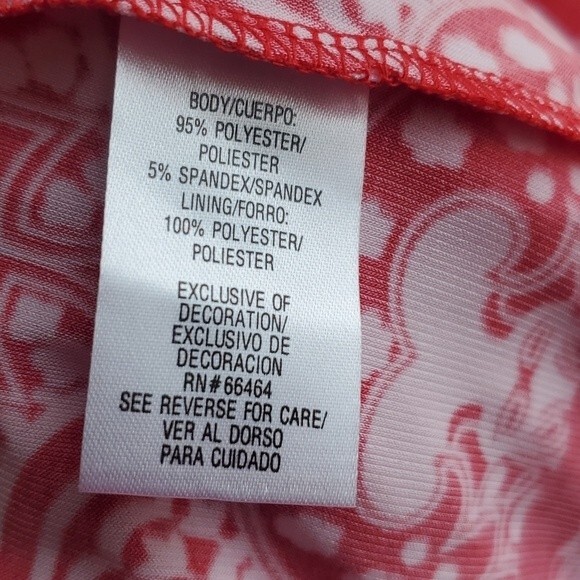 NWT SANDRA DARREN MAXIDRESS RED WHITE SIZE 8 - Picture 9 of 10